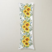 Coussins Longs Tournesol bordeaux jaune (Devant (Vertical))