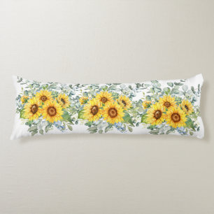 Coussins Longs Tournesol bordeaux jaune