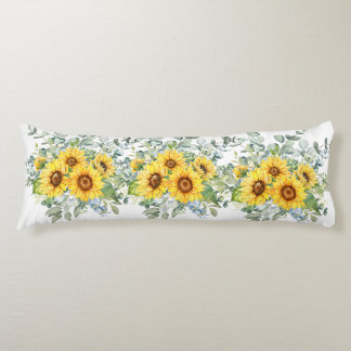 Coussins Longs Tournesol bordeaux jaune
