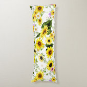 Coussins Longs Tournesol d'aquarelle 7 (Devant (Vertical))