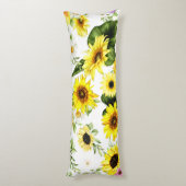 Coussins Longs Tournesol d'aquarelle 7 (Dos (Vertical))