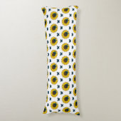 Coussins Longs Tournesol et papillon bleu (Devant (Vertical))