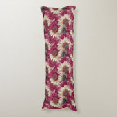 Coussins Longs Tournesol Fleur Esthétique Décor Boho Mousse Mémoi (Devant (Vertical))