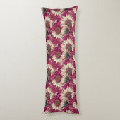 Coussins Longs Tournesol Fleur Esthétique Décor Boho Mousse Mémoi (Dos (Vertical))
