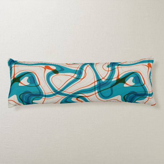 Coussins Longs Tourquoise et perruques rouges (Dos)