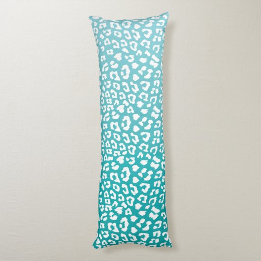 Coussins Longs Tourquoise Leopard Patters (Dos (Vertical))