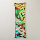 Coussins Longs Traces Brown sur arrière - plan vert ou aquamarin (Dos (Vertical))