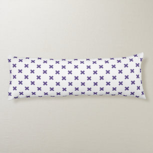 Coussins Longs Traces croisées ultra violettes sur blanc