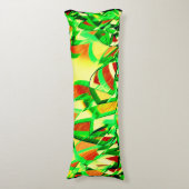 Coussins Longs Traînées verdâtres sur image rouge avec bruine (Devant (Vertical))