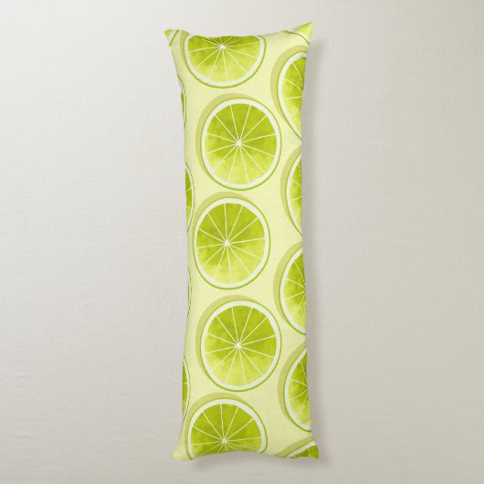 Coussins Longs Tranches de chaux sur Jaune clair (Dos (Vertical))