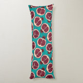Coussins Longs Tranches de grenade sur turquoise (Dos (Vertical))