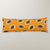 Coussins Longs Tranches de Papaya sur orange (Dos)
