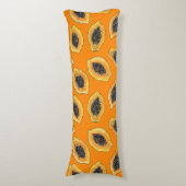 Coussins Longs Tranches de Papaya sur orange (Devant (Vertical))