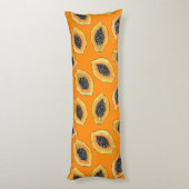 Coussins Longs Tranches de Papaya sur orange (Dos (Vertical))