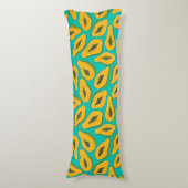 Coussins Longs Tranches de papaye turquoise (Devant (Vertical))