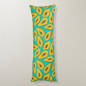 Coussins Longs Tranches de papaye turquoise (Dos (Vertical))