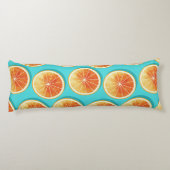 Coussins Longs Tranches orange sur bleu (Dos)