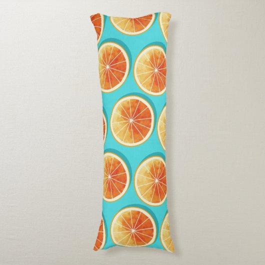 Coussins Longs Tranches orange sur bleu (Devant (Vertical))