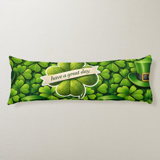 Coussins Longs Trèfle à quatre feuilles chanceux Saint Patrick Fê (Devant)
