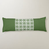 Coussins Longs Trellis moderne de monogramme en vert militaire (Dos)