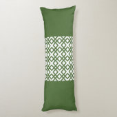 Coussins Longs Trellis moderne de monogramme en vert militaire (Dos (Vertical))