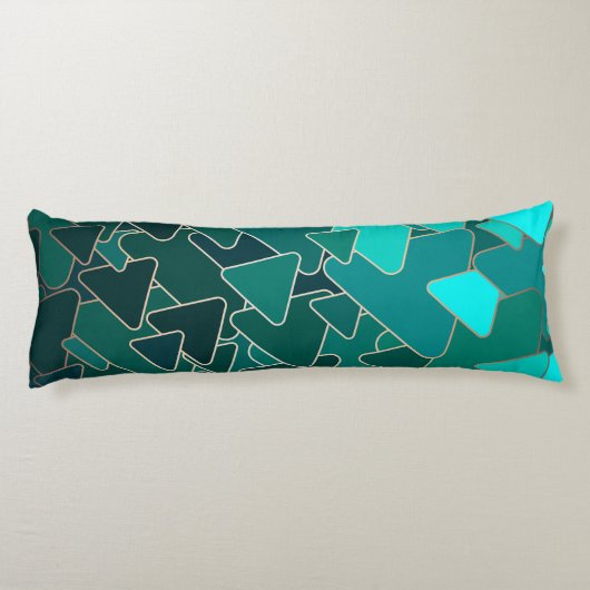 Coussins Longs Triangle Abstrait Sarcelle (Dos)