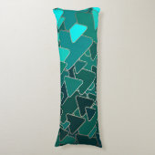 Coussins Longs Triangle Abstrait Sarcelle (Devant (Vertical))