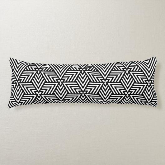 Coussins Longs Triangle Art déco noir et blanc Motif sans couture (Devant)