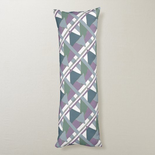 Coussins Longs Triangle géométrique Motif bleu violet vert (Dos (Vertical))