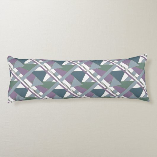 Coussins Longs Triangle géométrique Motif bleu violet vert (Dos)