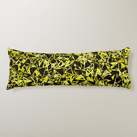 Coussins Longs Triangle noir vert jaune Motif sans couture (Devant)