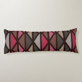 Coussins Longs Triangles d'art géométrique rétro Noir Rouge Brown (Dos)