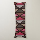Coussins Longs Triangles d'art géométrique rétro Noir Rouge Brown (Devant (Vertical))