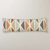 Coussins Longs Triangles d'art géométrique rétro Vert Orange (Dos)