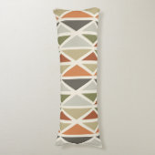 Coussins Longs Triangles d'art géométrique rétro Vert Orange (Devant (Vertical))