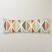 Coussins Longs Triangles d'art géométrique rétro Vert Orange (Devant)