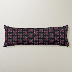 Coussins Longs Triple Jour Noir Des Crânes Morts Roses Rose