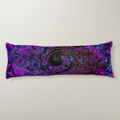 Coussins Longs Trippy Black et Magenta Retro Liquid Swirl (Dos)