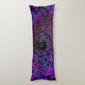 Coussins Longs Trippy Black et Magenta Retro Liquid Swirl (Dos (Vertical))