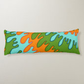 Coussins Longs Trippy Green Orange Liquid Dripe Motif Y2K (Dos)