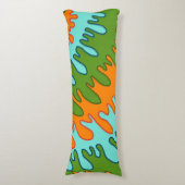 Coussins Longs Trippy Green Orange Liquid Dripe Motif Y2K (Devant (Vertical))