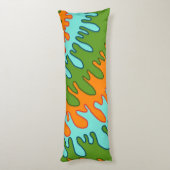 Coussins Longs Trippy Green Orange Liquid Dripe Motif Y2K (Dos (Vertical))