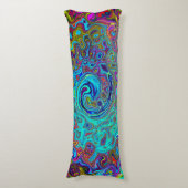 Coussins Longs Trippy Sky Blue Abstrait Retro Liquid Swirl (Devant (Vertical))