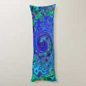 Coussins Longs Trippy Violet Bleu Abstrait Retro Liquid Swirl (Dos (Vertical))