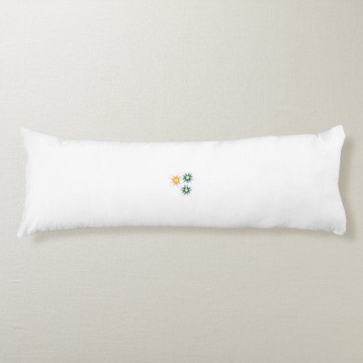 Coussins Longs trois fleurs aux pétales verts et oranges (Devant)