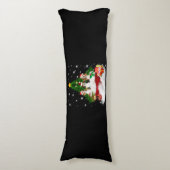 Coussins Longs Trois Père Noël Beagle Avec Arbre De Noël (Devant (Vertical))