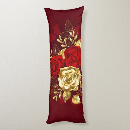Coussins Longs Trois Roses de bijoux (Dos (Vertical))