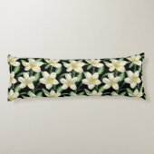 Coussins Longs Tropical continu motif fleurs blanches feuille ver (Dos)