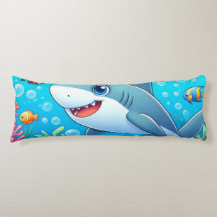 Coussins Longs Tropical/Hawaii requin et tortue sous l'eau coloré