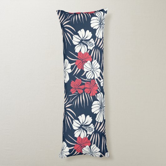Coussins Longs Tropical Pink and Navy Floral (Dos (Vertical))